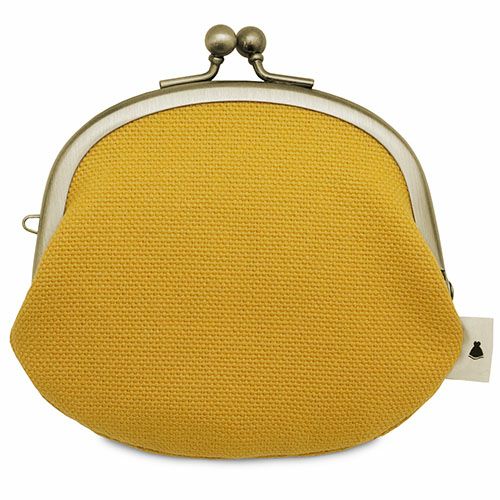 在庫商品】3.3寸 がま口財布【帆布・HAKUドット】 [M便 1/5