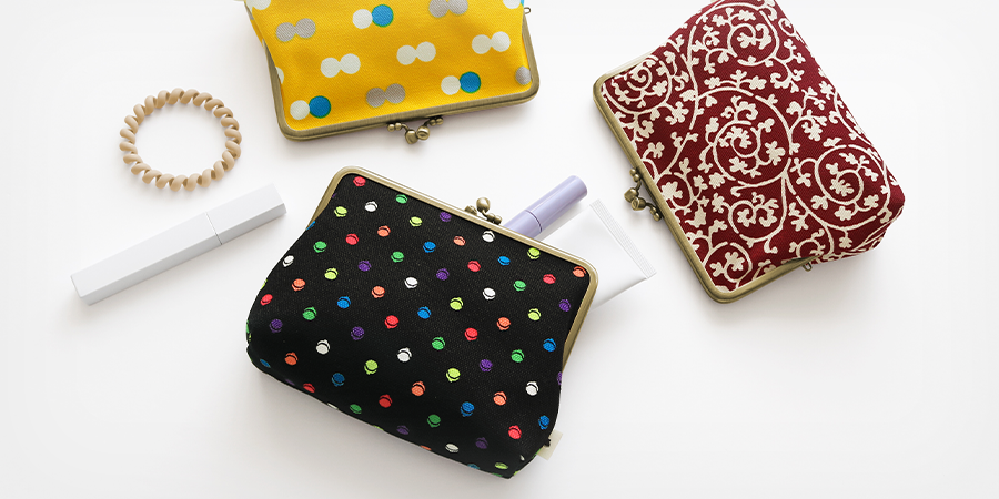 がま口KAKU型ポーチ【彩りアソート】