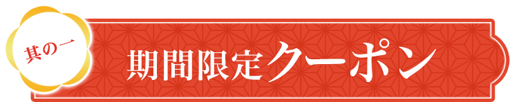 其の一 期間限定クーポン