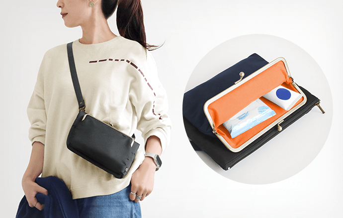 AYANOKOJI 【在庫商品】がま口メッシュショルダー【フロッキー