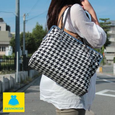 AYANOKOJI 【受注生産品】がま口キャリートートバッグ（大）【帆布・バードチェック】