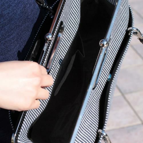 受注生産品】がま口キャリートートバッグ（大）【帆布・無地