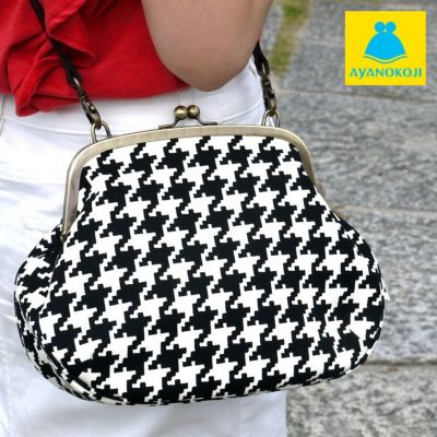 AYANOKOJI 【受注生産品】がま口ポシェット【帆布・バードチェック】