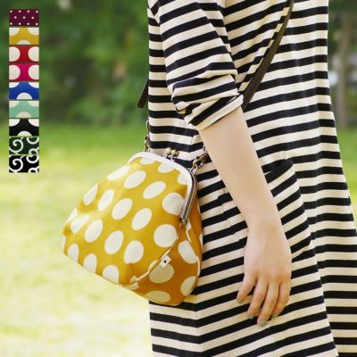 AYANOKOJI 【受注生産品】がま口ポシェット【帆布・唐草/水玉】