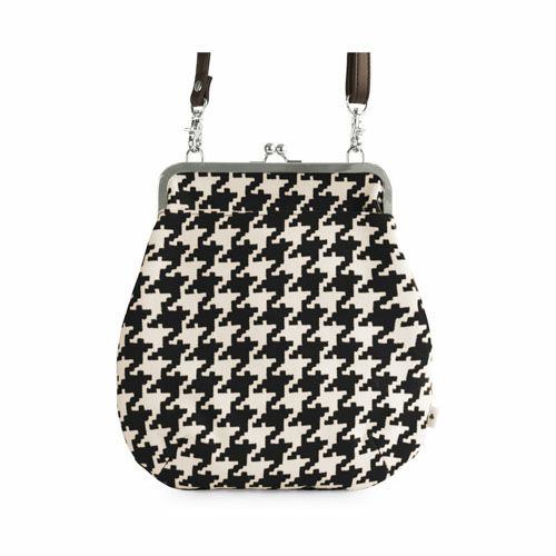 在庫商品】ポケット付きがま口フラットショルダー【帆布 在庫限り（アソート）】