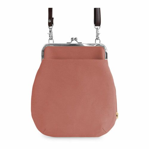 在庫商品】ポケット付きがま口フラットショルダー【帆布・綿布