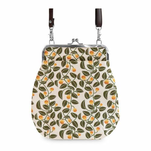 小物 k-j 在庫商品】ポケット付きがま口フラットショルダー【帆布・綿布