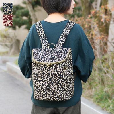 AYANOKOJI 【受注生産品】がま口SHOIKOリュック【帆布・蛸唐草】