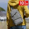 縦型がま口ボディバッグ【帆布・バードチェック】メインイメージ