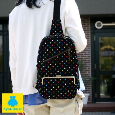 AYANOKOJI 【受注生産品】縦型がま口ボディバッグ【帆布・がまドット】