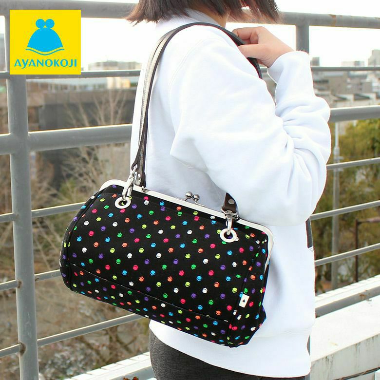 AYANOKOJI 【受注生産品】TAWARA型がま口ボストンバッグ【帆布・がま  