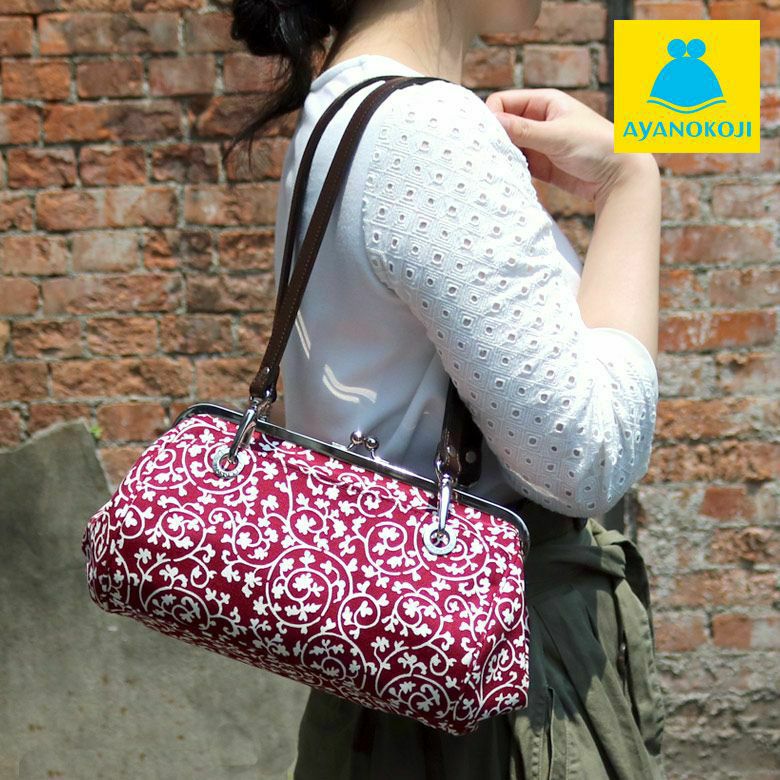 AYANOKOJI 【受注生産品】TAWARA型がま口ボストンバッグ【帆布・蛸唐草 