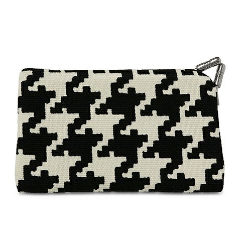 仕切り付きがま口カードケース【帆布・バードチェック】