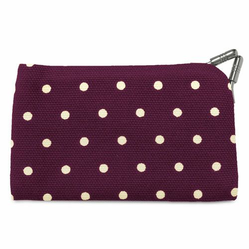 仕切り付きがま口カードケース【帆布・唐草/水玉】 