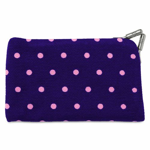 仕切り付きがま口カードケース【帆布・唐草/水玉】 