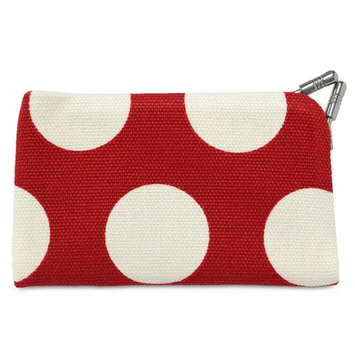 仕切り付きがま口カードケース【帆布・唐草/水玉】 