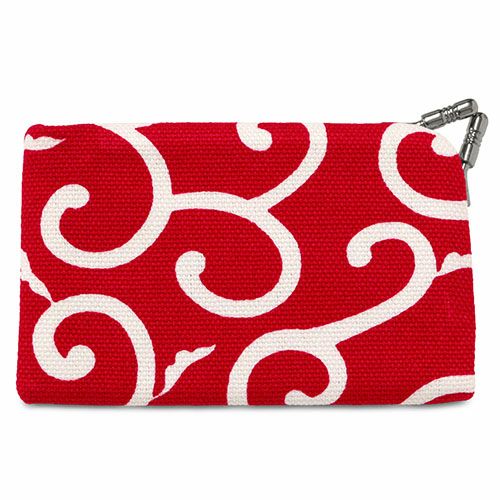 仕切り付きがま口カードケース【帆布・唐草/水玉】 