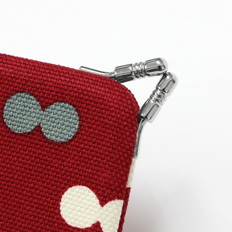 仕切り付きがま口カードケース【帆布・にこだま】ディティール　金具