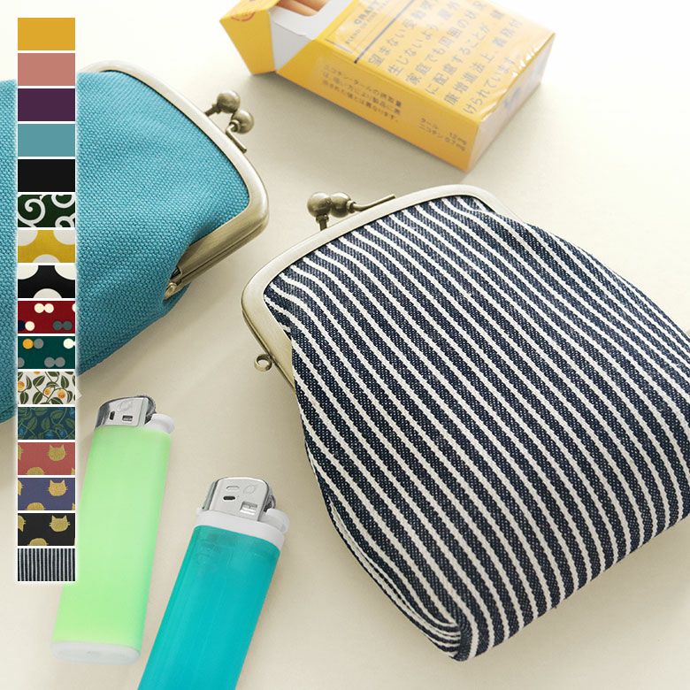 がま口シガレットケース【帆布・綿布（アソート）】