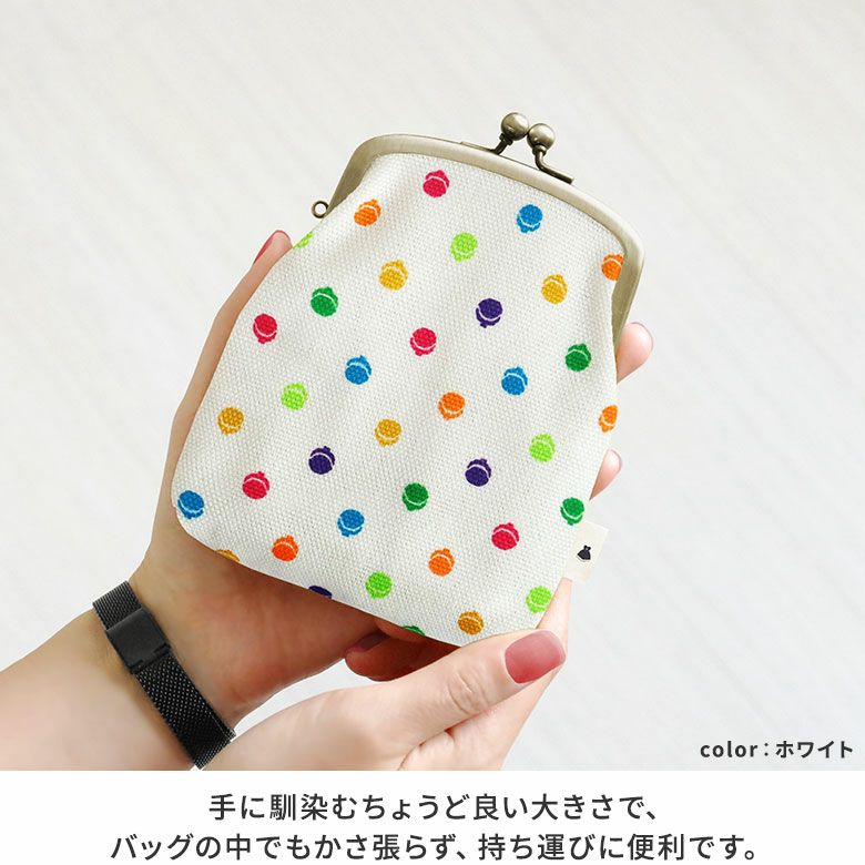 在庫商品】がま口シガレットケース【帆布・がまドット柄】 [M便 1/4