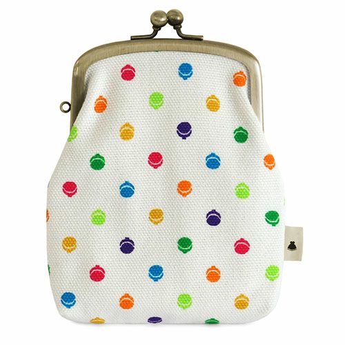 在庫商品】がま口シガレットケース【帆布・がまドット柄】 [M便 1/4