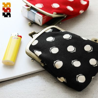 AYANOKOJI 【在庫商品】がま口シガレットケース【帆布・がまドット柄 大判】 [M便 1/4]