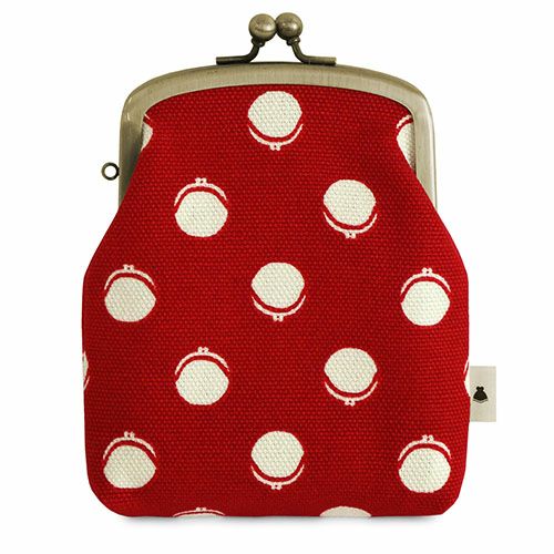 がま口シガレットケース【帆布・がまドット柄 大判】 