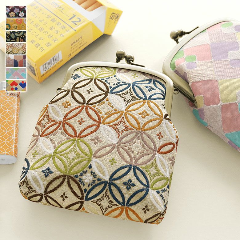 がま口シガレットケース【金襴・帯地（アソート）】インイメージ