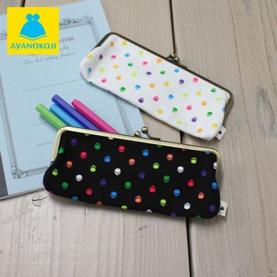 AYANOKOJI 【在庫商品】がま口平ペンケース【帆布・がまドット柄】 [M便 1/5]