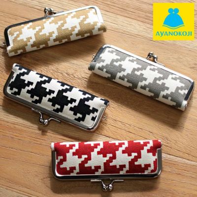 AYANOKOJI 【在庫商品】がま口印鑑ケース【帆布・バードチェック】 [M便 1/8]