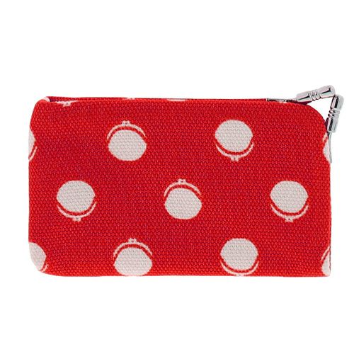 がま口キーケース【帆布・がまドット柄 大判】