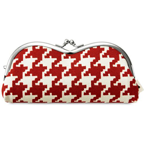 山型がま口メガネケース【帆布・バードチェック】