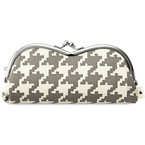 山型がま口メガネケース【帆布・バードチェック】