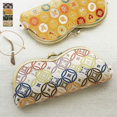 AYANOKOJI 【在庫商品】山型がま口メガネケース【金襴】 [M便 9/10]