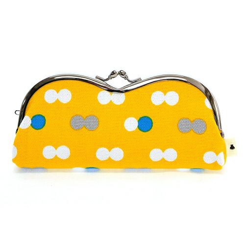 山型がま口メガネケース【帆布・にこだま柄】