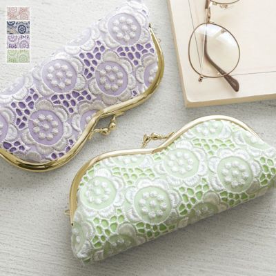 AYANOKOJI 【在庫商品】山型がま口メガネケース【ポリッシュレース】 [M便 9/10]