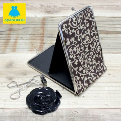 AYANOKOJI 【在庫商品】がま口立て鏡（大）【帆布・蛸唐草】 [M便 1/2]