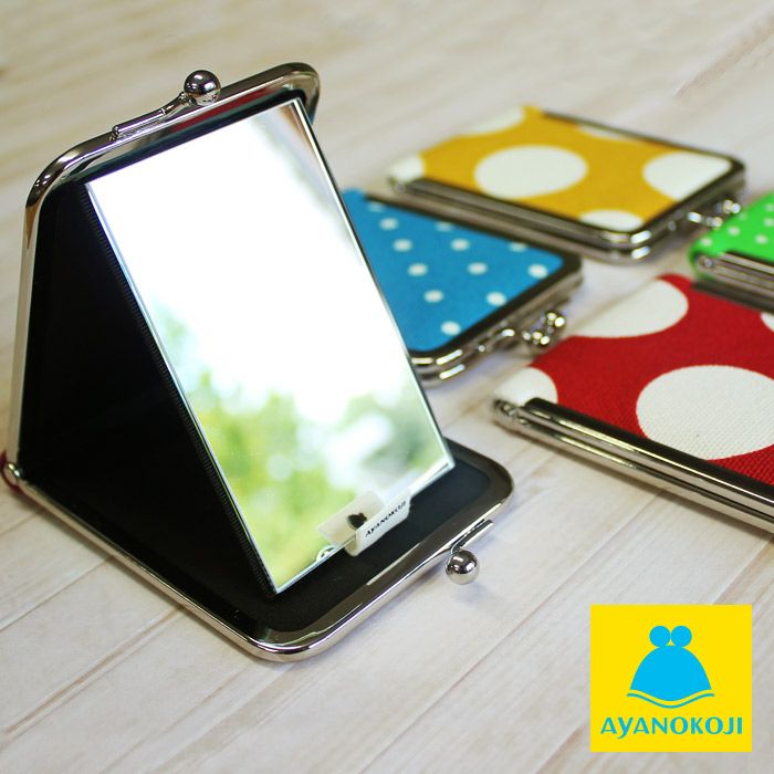 【希少・レア】小岩勉 写真ノート　野守の鏡 　※送料無料・即購入可 在庫商品】がま口立て鏡（小）【帆布・唐草/水玉】 [M便 1/2