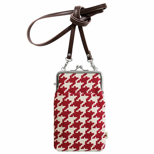 がま口ショルダーケース＋（クッション生地）【帆布・バードチェック】