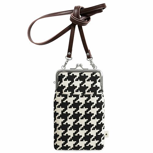 がま口ショルダーケース＋（クッション生地）【帆布・バードチェック】