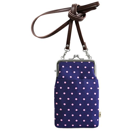 がま口ショルダーケース＋（クッション生地）【帆布・唐草/水玉】