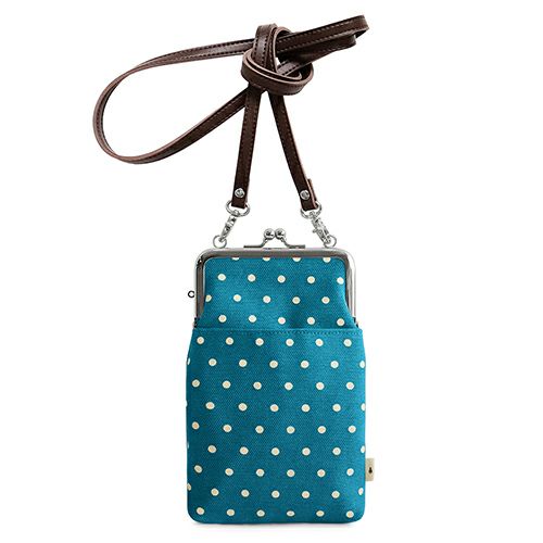 がま口ショルダーケース＋（クッション生地）【帆布・唐草/水玉】