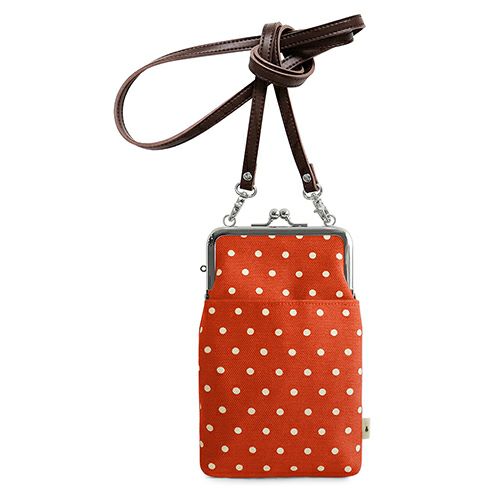 がま口ショルダーケース＋（クッション生地）【帆布・唐草/水玉】