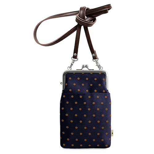 がま口ショルダーケース＋（クッション生地）【帆布・唐草/水玉】