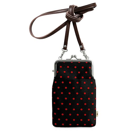 がま口ショルダーケース＋（クッション生地）【帆布・唐草/水玉】