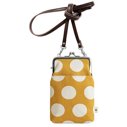 がま口ショルダーケース＋（クッション生地）【帆布・唐草/水玉】