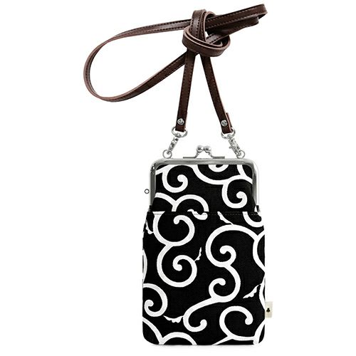 がま口ショルダーケース＋（クッション生地）【帆布・唐草/水玉】