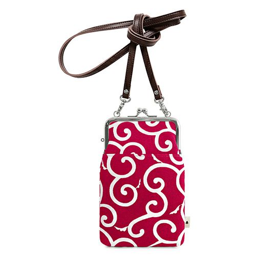 がま口ショルダーケース＋（クッション生地）【帆布・唐草/水玉】