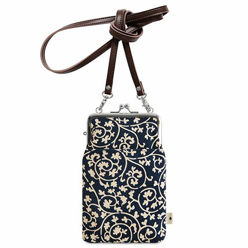 がま口ショルダーケース＋（クッション生地）【帆布・蛸唐草】