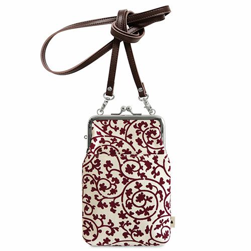 在庫商品】がま口ショルダーケース＋（クッション生地）【帆布・蛸唐草